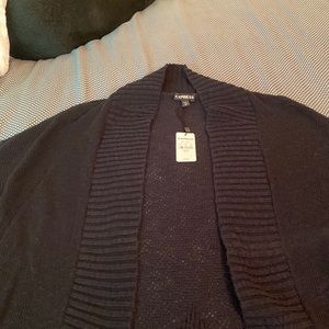 Sz small express light weight open cardigan with slit in back
